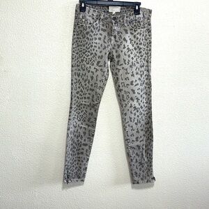 Current Elliot The Stiletto Grey Leopard Jeans